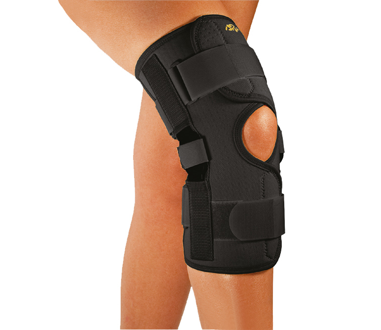 Neoprenowa orteza stawu kolanowego z regulacją kąta zgięcia – zapinana. SP-A-826